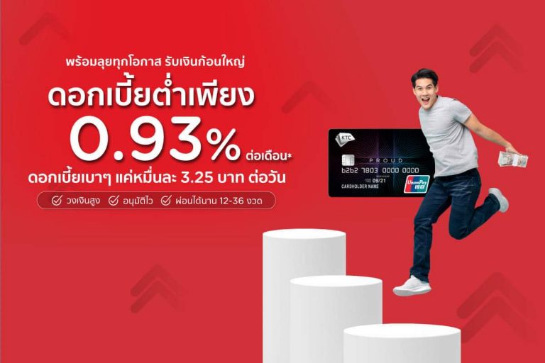 เคทีซีลดดอกเบี้ยฯ สินเชื่อบุคคล ช่วยสู้วิกฤติโควิด-19 เหลือ 0.93% ต่อเดือน