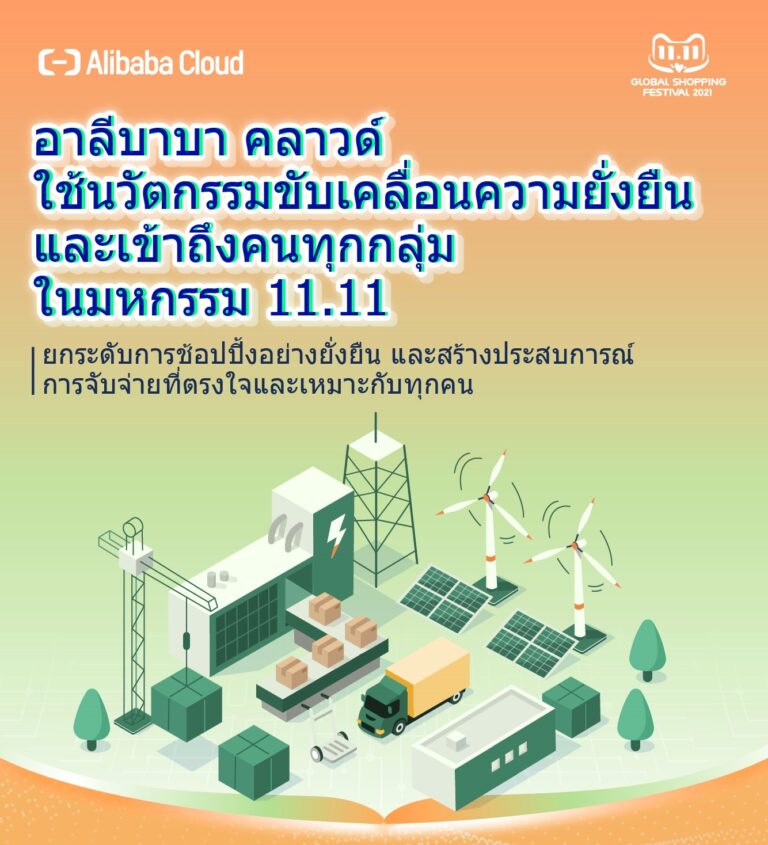 อาลีบาบา คลาวด์ เผยนวัตกรรมที่ใช้ในมหกรรมช้อปปิ้งระดับโลก 11.11 เน้นการทำธุรกรรมซื้อขายอย่างยั่งยืน และ เข้าถึงคนทุกกลุ่ม